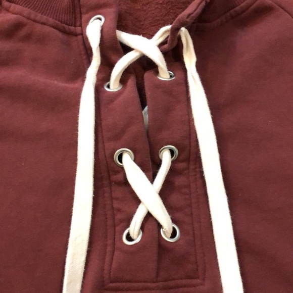 Ellie & Kate Womens Sweatshirt Dress Sz XL Burgundy Ties High Low Comfy Cozy - Picture 4 of 11